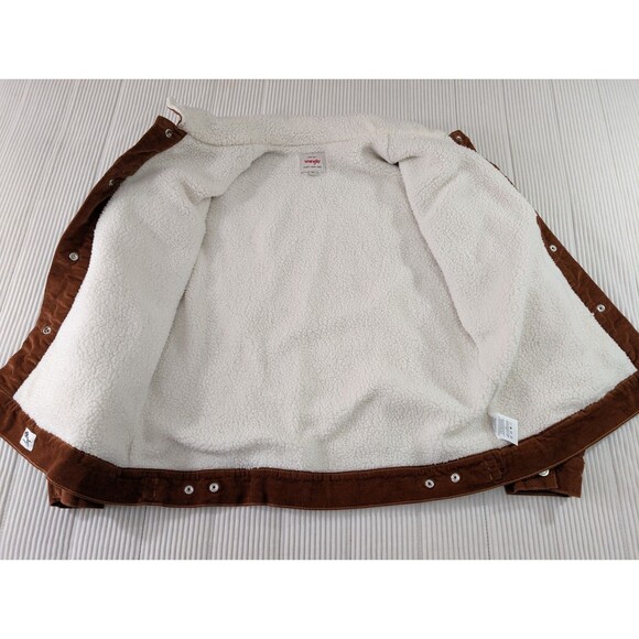 Wrangler Corduroy Jacket Men’s XL Rust Brown Sherpa Lined Trucker Pockets - Picture 8 of 13